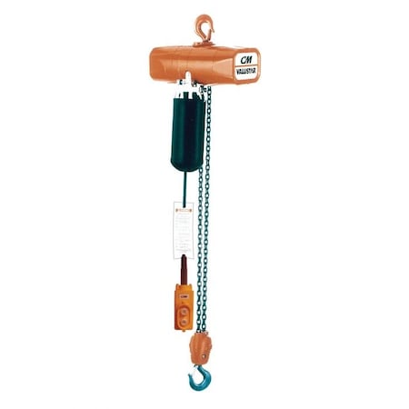 Valustar Electric Chain Hoist,Double Reeving,Series,Model Wh,1 Ton,15 Ft Lifting Height,8